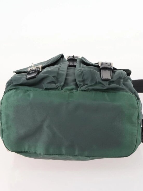 PRADA Backpack Nylon Green Silver Auth fm5140 main image 5